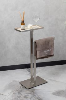 Стойка напольная с полкой и полотенцедержателем Boheme 10952-NB брашированный никель